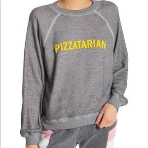 Wildfox Pizzatarian Sommers Crewneck Sweatshirt in Grey size S